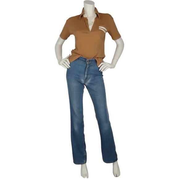 Retro Camel Polo w/ Artistic Pocket & Soft Collar - Picture 11 of 12